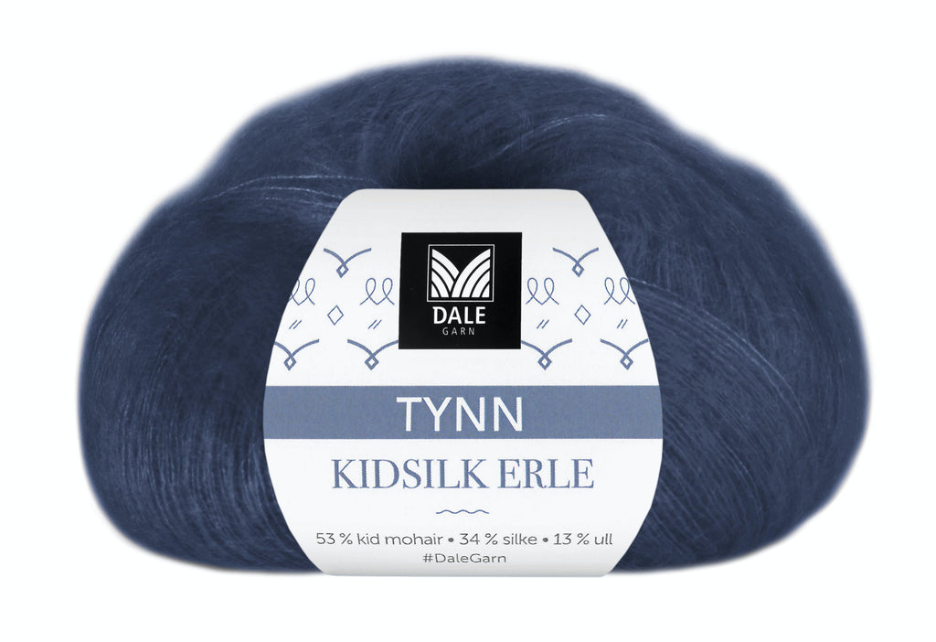 Tynn Kidsilk Erle - (4023)  Mørk marine