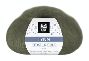 Tynn Kidsilk Erle - (4012)  Armygrønn