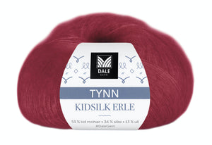 Tynn Kidsilk Erle - (4021)  Dyp rød